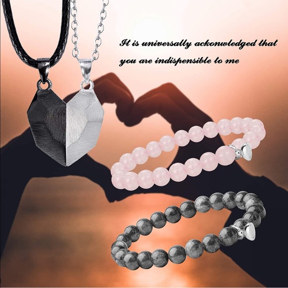 Friendship Bracelets & Heart Necklaces Magnetic EIELO 4Pcs - Picture 6 of 15